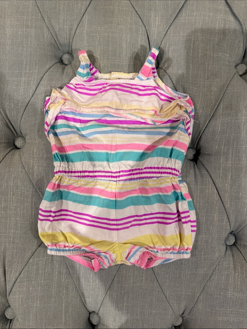 Carter's Pastel Striped Infant Romper — Pink, Teal, Yellow, Lavender